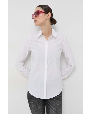 Armani Exchange koszula damska kolor biały slim z kołnierzykiem klasycznym