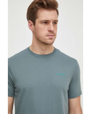 Armani Exchange t-shirt bawełniany męski kolor zielony gładki