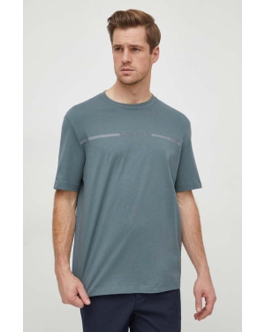 Armani Exchange t-shirt bawełniany męski kolor zielony z nadrukiem