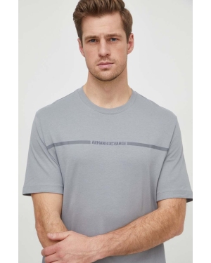 Armani Exchange t-shirt bawełniany męski kolor szary z nadrukiem