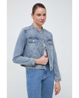 Armani Exchange kurtka jeansowa damska kolor niebieski przejściowa