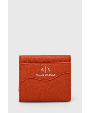 Armani Exchange portfel damski kolor pomarańczowy