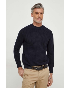 Armani Exchange sweter bawełniany kolor granatowy lekki