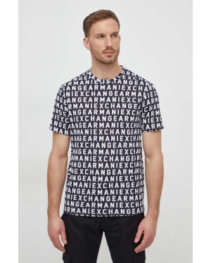 Armani Exchange t-shirt bawełniany męski kolor czarny wzorzysty