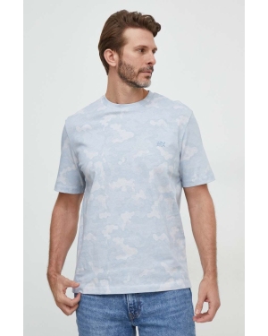Armani Exchange t-shirt bawełniany męski kolor niebieski wzorzysty