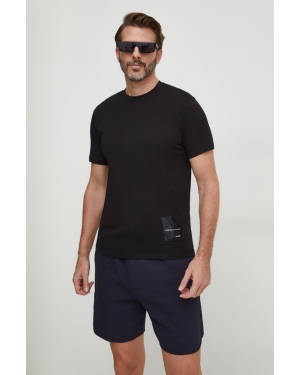 Armani Exchange t-shirt bawełniany x mixmag męski kolor czarny gładki