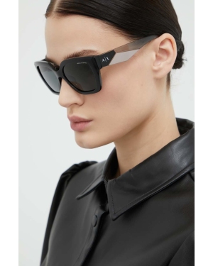 Armani Exchange okulary przeciwsłoneczne damskie kolor czarny