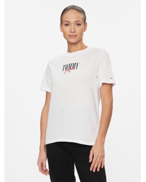 Tommy Jeans T-Shirt Essential Logo DW0DW16441 Biały Relaxed Fit