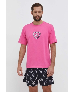 Calvin Klein Underwear piżama bawełniana kolor różowy wzorzysta