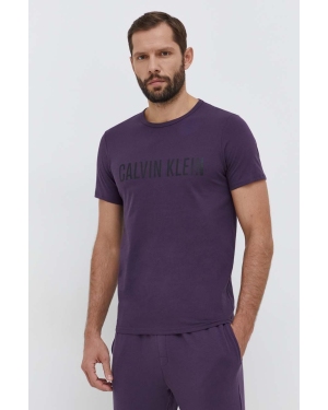 Calvin Klein Underwear t-shirt piżamowy bawełniany kolor szary z nadrukiem