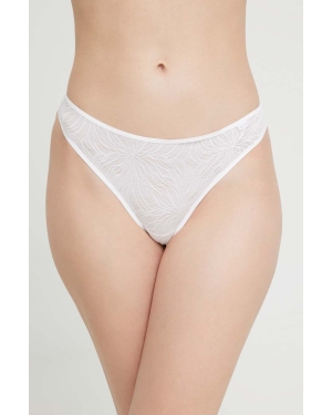 Calvin Klein Underwear stringi kolor biały z koronki