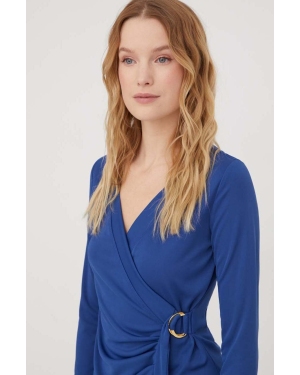 Lauren Ralph Lauren bluzka damska kolor niebieski gładka