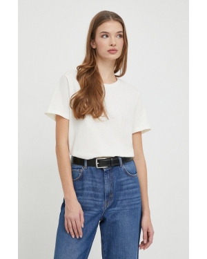Lauren Ralph Lauren t-shirt bawełniany damski kolor beżowy