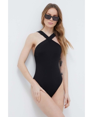 Lauren Ralph Lauren jednoczęściowy strój kąpielowy kolor czarny miękka miseczka