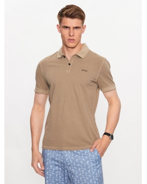 Boss Polo 50468576 Beżowy Slim Fit