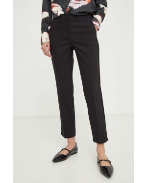 Marella spodnie damskie kolor czarny fason cygaretki medium waist