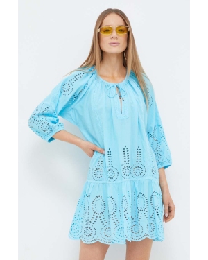 Melissa Odabash sukienka plażowa bawełniana kolor niebieski