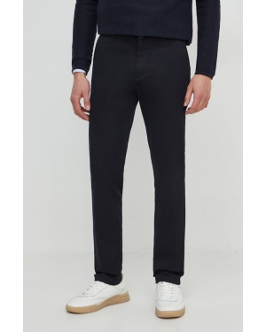 Sisley spodnie męskie kolor czarny dopasowane
