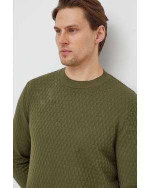 Sisley sweter bawełniany kolor zielony lekki