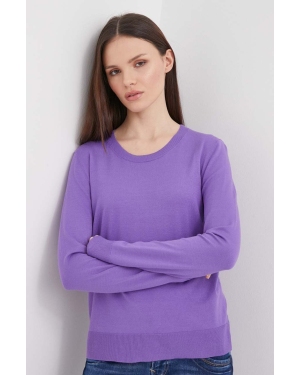 Sisley sweter damski kolor fioletowy lekki