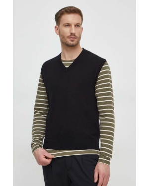 Sisley sweter męski kolor czarny lekki