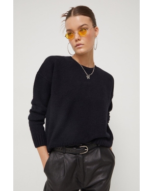 Superdry sweter z domieszką wełny damski kolor czarny