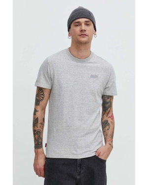 Superdry t-shirt bawełniany męski kolor szary melanżowy