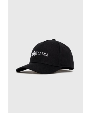 Alpha Industries czapka bawełniana kolor czarny z nadrukiem 126912.03-Black