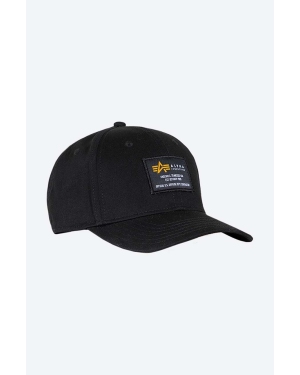 Alpha Industries czapka z daszkiem kolor czarny z aplikacją 128934.03-CZARNY