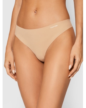 Calvin Klein Underwear Stringi 0000D3428E Beżowy