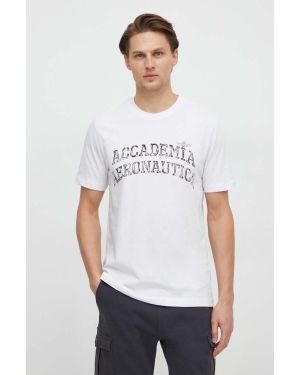 Aeronautica Militare t-shirt bawełniany męski kolor biały z nadrukiem