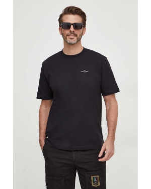 Aeronautica Militare t-shirt bawełniany męski kolor czarny z nadrukiem