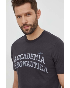 Aeronautica Militare t-shirt bawełniany męski kolor szary z nadrukiem