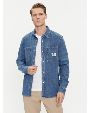 Calvin Klein Jeans Koszula jeansowa Linear J30J324885 Niebieski Slim Fit
