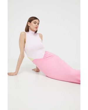 adidas Originals sukienka kolor różowy maxi prosta
