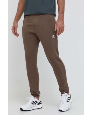adidas Originals spodnie dresowe kolor brązowy gładkie