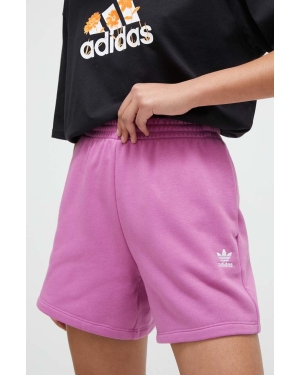 adidas Originals szorty damskie kolor różowy gładkie high waist IR5958