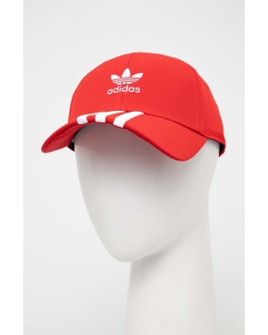 adidas Originals czapka z daszkiem kolor czerwony z aplikacją