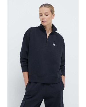 adidas Originals bluza Essentials Halfzip Sweatshirt damska kolor czarny gładka IU2711