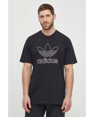 adidas Originals t-shirt bawełniany Trefoil Tee męski kolor czarny z nadrukiem IU2347