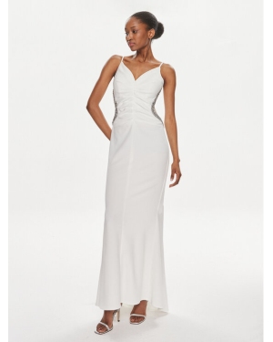 Rinascimento Sukienka wieczorowa CFC0117706003 Biały Regular Fit
