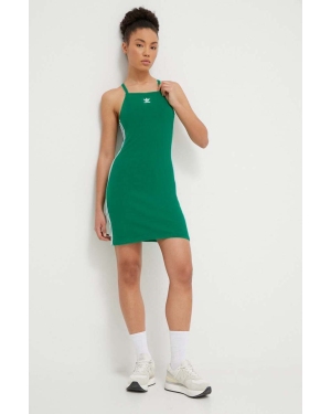 adidas Originals sukienka kolor zielony mini dopasowana