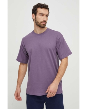 adidas Originals t-shirt bawełniany męski kolor fioletowy gładki