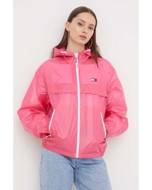 Tommy Jeans kurtka damska kolor różowy przejściowa