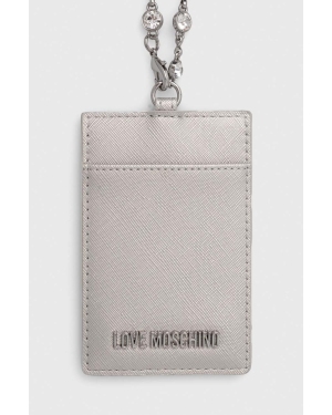 Love Moschino etui na karty kolor srebrny