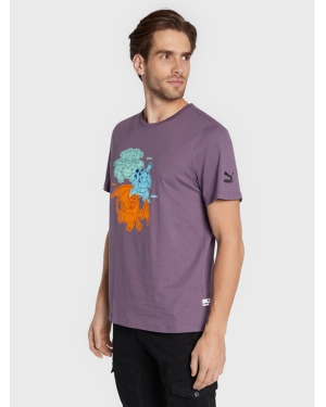 Puma T-Shirt Pokemon 536547 Fioletowy Regular Fit