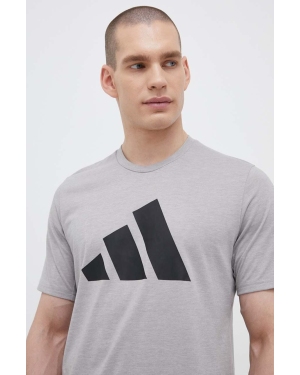 adidas Performance t-shirt treningowy Train Essentials Feelready Logo kolor szary z nadrukiem IB8276
