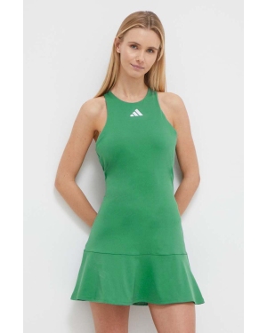 adidas Performance sukienka sportowa kolor zielony mini rozkloszowana IS7230