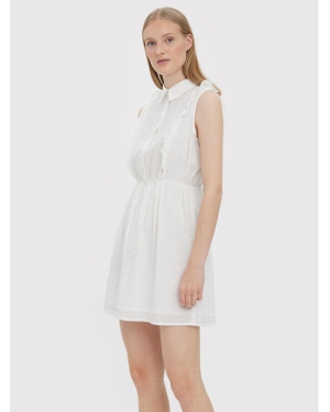 Vero Moda Sukienka letnia Sally 10272001 Biały Regular Fit