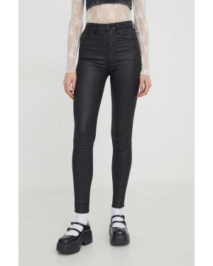 Abercrombie & Fitch spodnie damskie kolor czarny dopasowane high waist